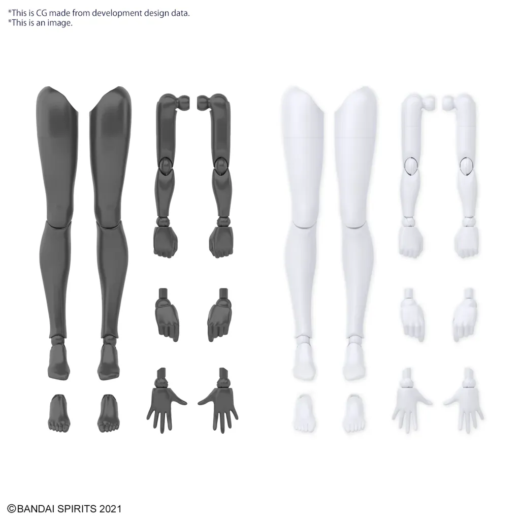 30MS -Option Body Parts Arm Parts & Leg Parts (White/Black) -Model Kit